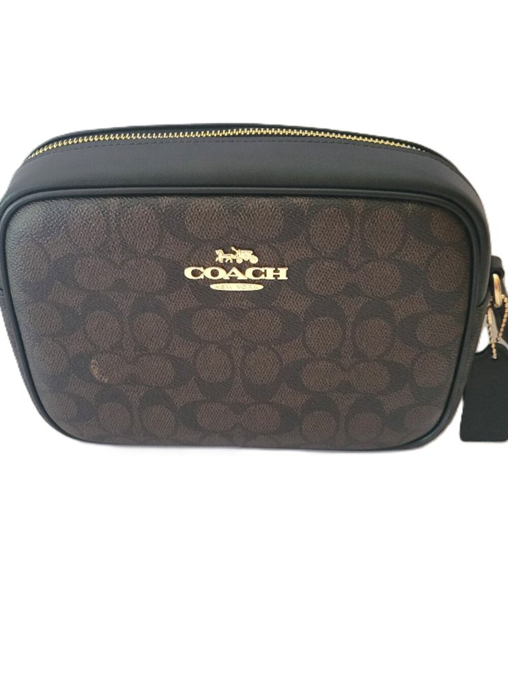 Coach CZ186 Signature Jamie Camera Bag Crossbody Walnut Black Handbag